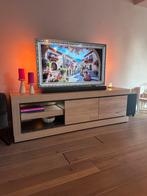 Pisa oak Tv-Meubel met verlichting, Ophalen, 150 tot 200 cm, Eikenhout, Zo goed als nieuw