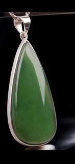 925 sterling zilveren druppelhanger met Nefrietjade., Overige voorstellingen, Verzenden, Nieuw, Met edelsteen