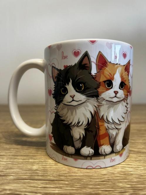 Mok met katten, Huis en Inrichting, Keuken | Servies, Nieuw, Kop(pen) en/of Schotel(s), Overige stijlen, Keramiek, Ophalen of Verzenden