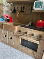 Jorg hout keuken en bureau met krijtbord, Kinderen en Baby's, Speelgoed | Speelkeukens, Ophalen, Zo goed als nieuw, Hout