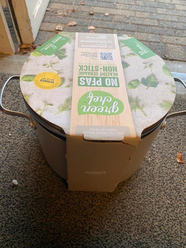 Green Chef Soeppot 24cm, Huis en Inrichting, Keuken | Potten en Pannen, Nieuw, Kookpan of Snelkookpan, Overige materialen, Inductieplaat