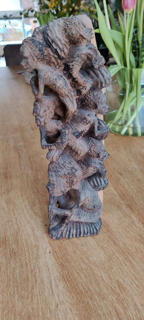 Makonde Familieboom - Afrikaans Ebbenhout - 34cm, Antiek en Kunst, Kunst | Beelden en Houtsnijwerken, Ophalen of Verzenden