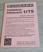 Zundapp Prijsliste 1/75 van 1-3-1975 met 517 & GS/KS/MC 125, Ophalen of Verzenden, Zo goed als nieuw