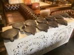 Antieke houten bajot plankjes dienblad offertafel uit India, Ophalen