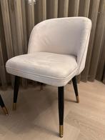 4 Beige Velvet Eetstoelen, Huis en Inrichting, Stoelen, Bruin, Ophalen of Verzenden, Zo goed als nieuw, Vier