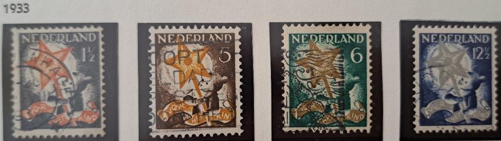 Nederland 1933 nvph 261/264 gest. (Davo), Ophalen of Verzenden, T/m 1940, Gestempeld