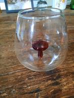 Drinkglas met paddenstoel, Huis en Inrichting, Glas of Glazen, Ophalen of Verzenden, Overige stijlen, Glas