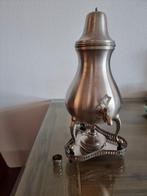 Vintage tinnen kraantjeskan met brander en houder, Antiek en Kunst, Antiek | Tin, Ophalen of Verzenden