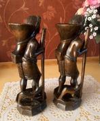 2 Antieke Afrikaanse beelden hout / houtsnijwerk, Ophalen of Verzenden