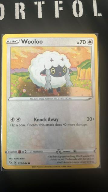 Pokemon Wooloo Holo 222/264 Fusion Strike NM beschikbaar voor biedingen