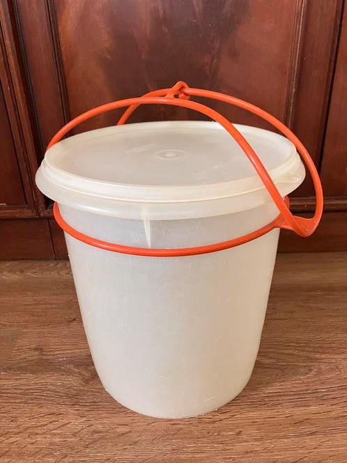 Tupperware wasemmer met hengsel, Huis en Inrichting, Keuken | Tupperware, Gebruikt, Overige typen, Wit, Oranje, Ophalen of Verzenden
