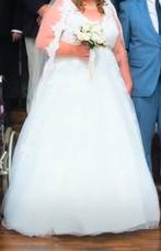 Trouwjurk maat 52/54 + accessoires, Ophalen, Trouwjurk, Wit, Onbekend