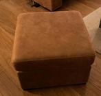 Hocker vierkant, 60x6045 ,45 hoog. Bruin cognac, Alcantara, Ophalen, Zo goed als nieuw, Stof, 50 tot 75 cm