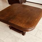 OUD EIKEN SALON TAFEL NIET UITSCHUIFBAAR, Ophalen, Gebruikt, 100 tot 150 cm, Eikenhout