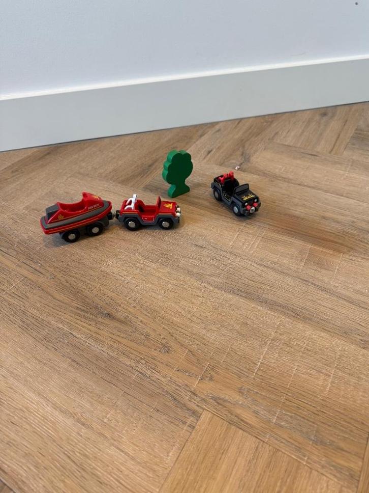 Heel goed Playtive brandweer auto boot jeep set houten trein, Kinderen en Baby's, Speelgoed | Houten speelgoed, Zo goed als nieuw