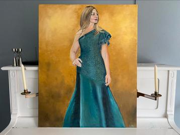 Prachtig olieverf schilderij. 100X70 cm beschikbaar voor biedingen