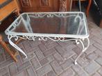 Tafeltje salon met ijzer pootjes, Tuin en Terras, Tuintafels, Ophalen, Gebruikt, Rond, Metaal