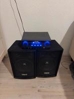 Vonyx Disco Speaker met Fenton Versterker subwoofer, Zo goed als nieuw, 60 tot 120 watt, Front, Rear of Stereo speakers, Ophalen