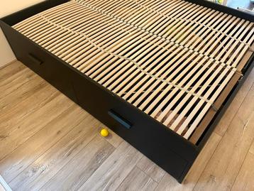 Ikea bedframe lattenbodem brimnes zwart 160x200 - afbeelding 7