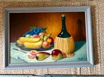 MOOI HANDGESCHILDERD STILLEVEN OLIEVERF OP DOEK, Ophalen of Verzenden, Zo goed als nieuw, Hout, Raamkozijn