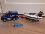 Playmobile politiebus met aanhanger en boot met motor, Kinderen en Baby's, Complete set, Zo goed als nieuw, Ophalen