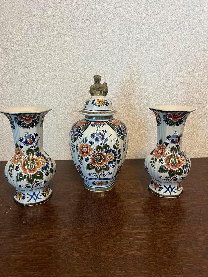 Delfts Blauw Vazen en Pot Set, Antiek en Kunst, Antiek | Keramiek en Aardewerk, Ophalen