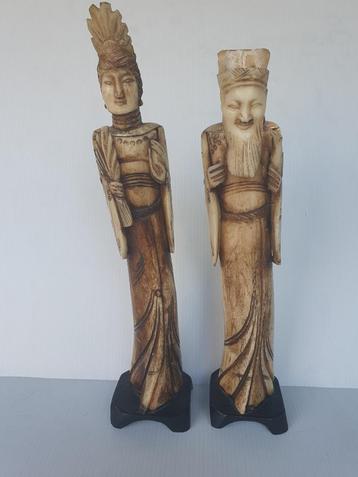 Chinese keizer en keizerin - been - 29 cm hoog  beschikbaar voor biedingen