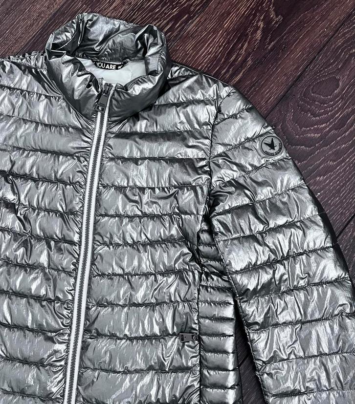 Zilveren Fuchs Schmitt Jas - Maat M, Kleding | Dames, Jassen | Zomer, Zo goed als nieuw, Maat 38/40 (M), Grijs, Ophalen of Verzenden