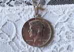 Zilveren Ketting met Halve Dollar 1964, Ophalen of Verzenden, Zilver, Ketting