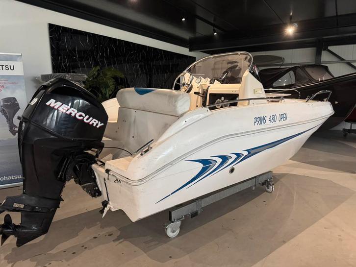 Prins 480 open - Mercury 40pk ( geupgrade naar 60pk ), Watersport en Boten, Vis- en Consoleboten, Zo goed als nieuw, 50 tot 70 pk