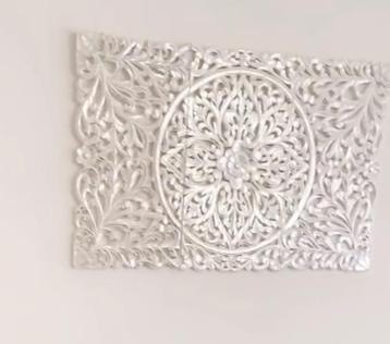 Wanddecoratie Oosters wit/zilver  beschikbaar voor biedingen