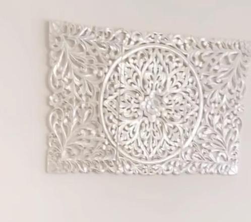 Wanddecoratie Oosters wit/zilver, Huis en Inrichting, Woonaccessoires | Wanddecoraties, Zo goed als nieuw, Ophalen of Verzenden