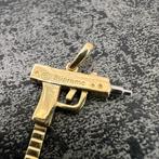 14 karaat gouden kettinghanger uzi wapen pistool, Sieraden, Tassen en Uiterlijk, Kettinghangers, Ophalen of Verzenden, Zo goed als nieuw