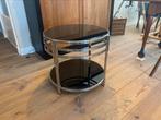 Glazen bijzettafel, Huis en Inrichting, Tafels | Bijzettafels, 45 tot 60 cm, Minder dan 55 cm, Gebruikt, Art deco sfeer