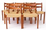 Set van 8 Teakhouten Niels Otto Møller Stoelen – Model 84 –, Ophalen of Verzenden, Bruin