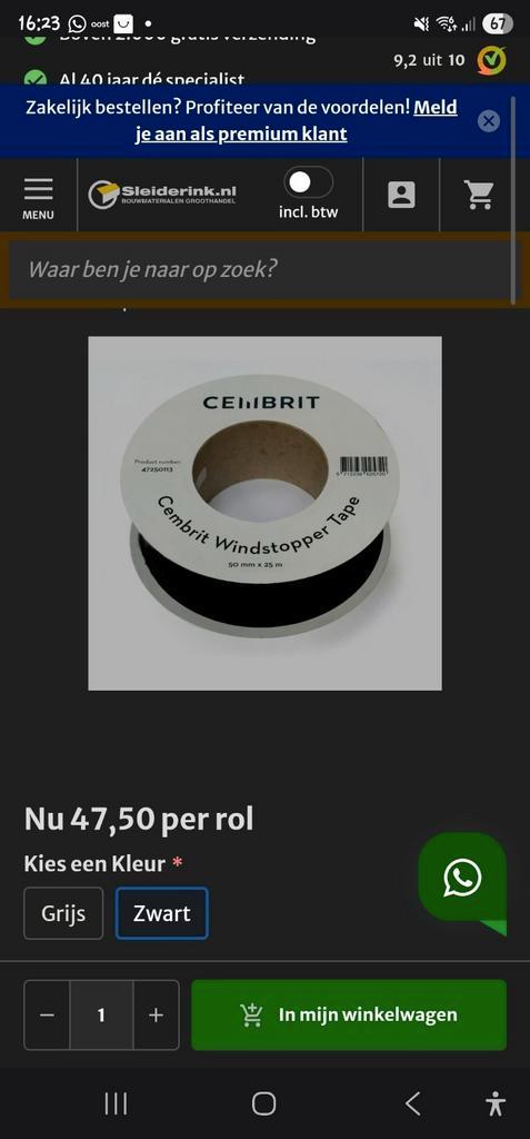 Cembrit tape, Doe-het-zelf en Verbouw, IJzerwaren en Bevestigingsmiddelen, Nieuw, Overige typen, Ophalen