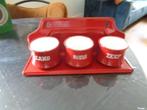 Rood met gouden biezen emaille set Zand, Zeep en Soda., Ophalen of Verzenden
