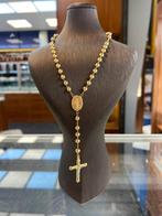 14k gouden ketting rozenkrans kruis jezus schakel, Ophalen of Verzenden, Zo goed als nieuw, Goud