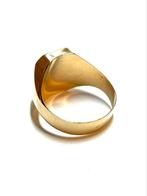 14k gouden zegelring met een onyx, -, 19 tot 20, Ophalen of Verzenden, Zo goed als nieuw