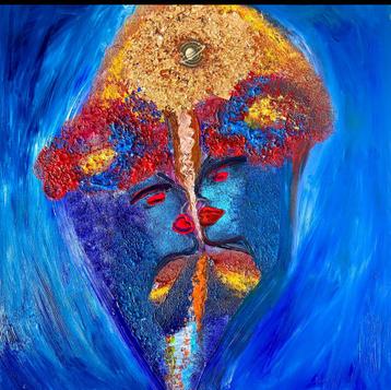 Schilderij 'Love' - Olieverf op Stevig Houtpaneel beschikbaar voor biedingen