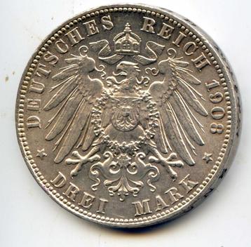 Duitsland Hamburg 3 Mark 1908 UNC- beschikbaar voor biedingen