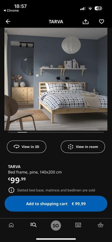 Ikea Tarva Bedframe - Houten Bed - afbeelding 3
