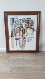 Afrikaanse vrouw schilderij zeefdruk, Huis en Inrichting, Ophalen, Zo goed als nieuw, Schilderij, 75 cm of meer