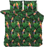 2-persoons dekbedovertrek groen met papegaai / vogels NIEUW!, Nieuw, Groen, Dekbedovertrek, Ophalen of Verzenden