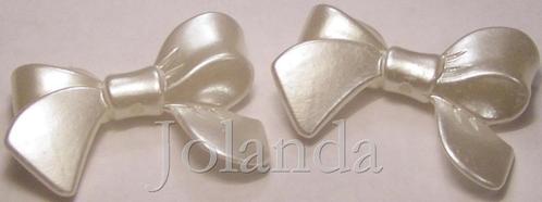 0372 Sierlijke Pastel Witte Strikken Acryl Kralen (32 mm), Hobby en Vrije tijd, Kralen en Sieraden maken, Nieuw, Kraal, Verzenden