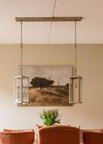 Hanglamp met glas van PTMD in verweerde look, Landelijk, Ophalen of Verzenden, Metaal, Zo goed als nieuw