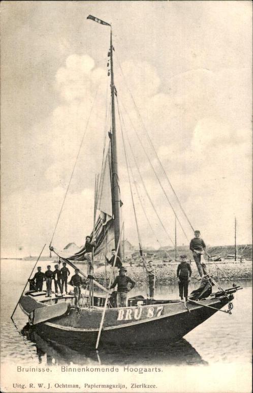 Bruinisse Binnenkomende Hoogaars BRU 87 st 1904 TOPKAART, Verzamelen, Ansichtkaarten | Nederland, Gelopen, Zeeland, Voor 1920