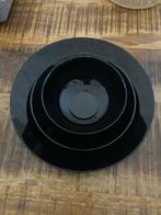 Servies set zwart opaalglas 8 persoons, Ophalen, Zo goed als nieuw, Overige stijlen, Kop(pen) en/of Schotel(s)