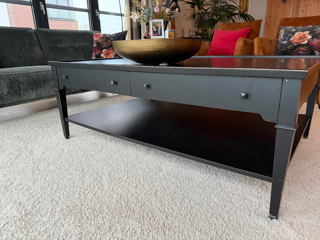Zwarte salontafel in goede staat- 130x90x50 cm, Ophalen, Gebruikt, 100 tot 150 cm, 50 tot 75 cm