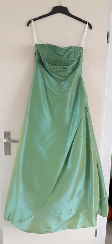Groene gala / avondjurk met poef, maat 36 beschikbaar voor biedingen